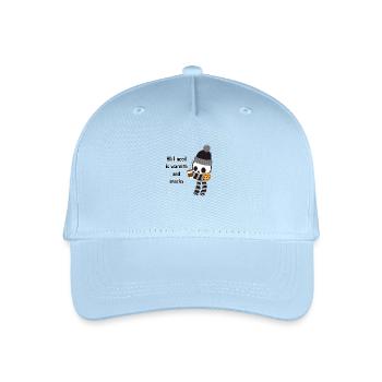 Alles, was ich brauche, ist Wärme und Snacks - Kinder Bio Basecap - Hellblau - Vorne