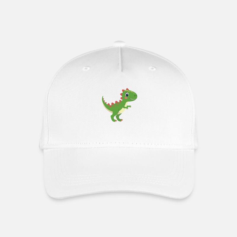 Düwex – Der coole T-Rex mit roten Zacken - Kinder Bio Basecap - Weiß