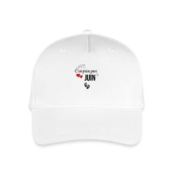 It's planned for June - pregnancy announcement - Organic Kids’ Baseball Cap - white - Front