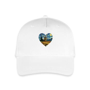 Holland Kunst Windmühle und Tulpen VG - Kinder Bio Basecap - Weiß - Vorne