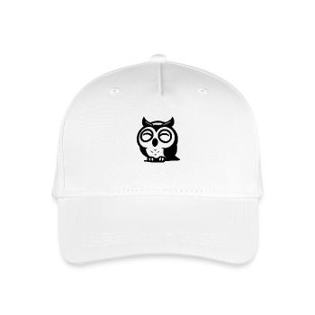 Kleine knuffige Eule Design mit großen Augen - Kinder Bio Basecap - Weiß - Vorne