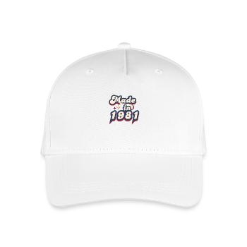 Hergestellt im Jahr 1981 Retro - Kinder Bio Basecap - Weiß - Vorne