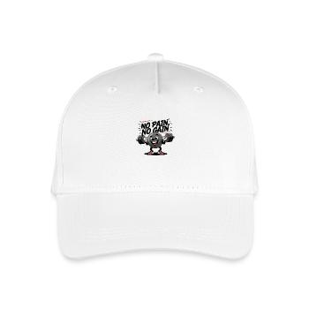 No Pain, No Gain – Funny Fitness Cartoon - Organic Kids’ Baseball Cap - white - Front