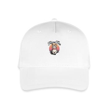 Feline Fine – Chat Sunset Rétro - Casquette de baseball bio Enfant - blanc - Devant