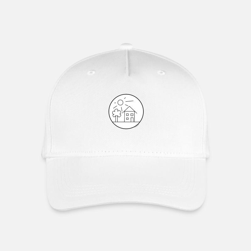 Haus, Baum, Sonne - Kinder Bio Basecap - Weiß