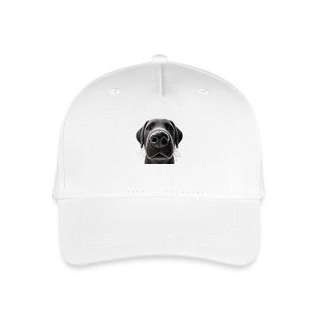 Hundekopf 7 schwarz - Kinder Bio Basecap - Weiß - Vorne