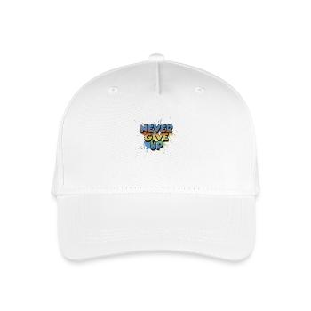 Never give up - Organic Kids’ Baseball Cap - white - Front
