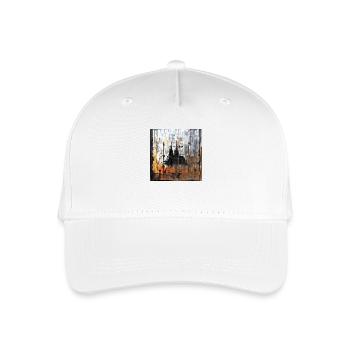 Graffiti Cologne Cathedral Silhouette Rusty Background - Organic Kids’ Baseball Cap - white - Front