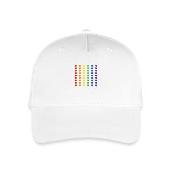 Rainbow Flag Hearts - Organic Kids’ Baseball Cap - white - Front