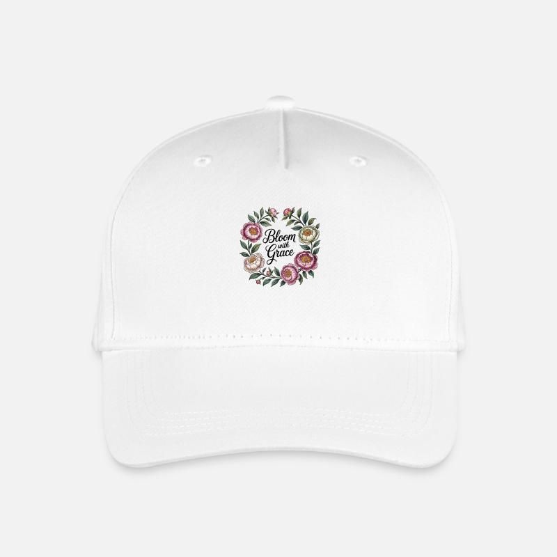 Bloom with Grace – Pfingstrosenkranz - Kinder Bio Basecap - Weiß