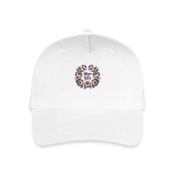 Bloom with Grace – Pfingstrosenkranz - Kinder Bio Basecap - Weiß - Vorne