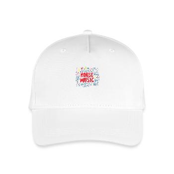 House Music Design mit Noten. - Kinder Bio Basecap - Weiß - Vorne