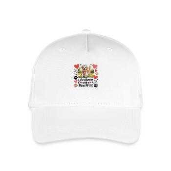 Life's Better with a Paw Print - Organic Kids’ Baseball Cap - white - Front