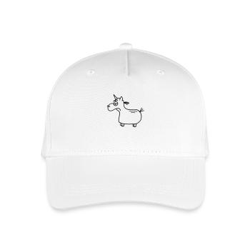 trauriges Einhorn Skizze - Kinder Bio Basecap - Weiß - Vorne