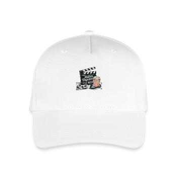 Stories Matter, Popcorn Helps - Organic Kids’ Baseball Cap - white - Front