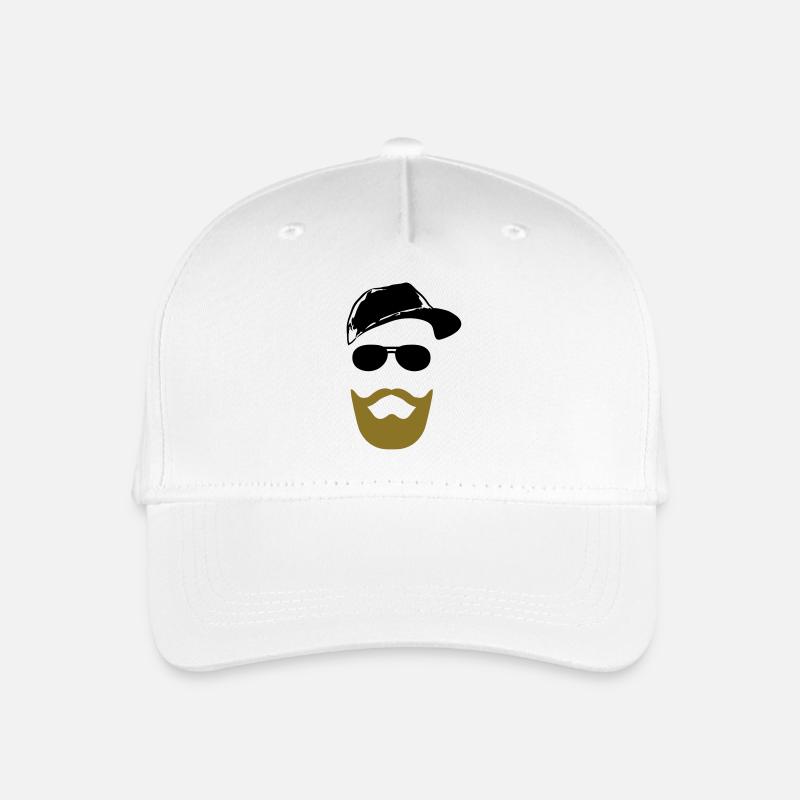 Gesicht mit Bart - Kinder Bio Basecap - Weiß