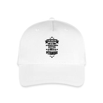 parfois je joue à la pétanque - Casquette de baseball bio Enfant - blanc - Devant