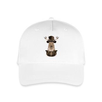 Cerf steampunk avec chapeau cylindre antique en sépia - Casquette de baseball bio Enfant - blanc - Devant