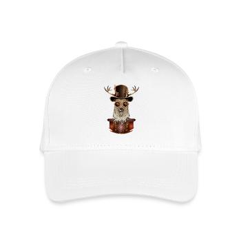 Cerf steampunk avec chapeau cylindrique et lunettes - Casquette de baseball bio Enfant - blanc - Devant