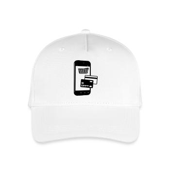 Telefon mit Warenkorb und Kreditkarte - Kinder Bio Basecap - Weiß - Vorne
