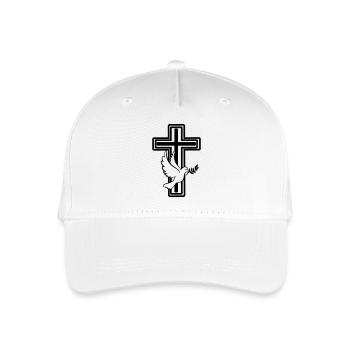 Kreuz mit Taube - Kinder Bio Basecap - Weiß - Vorne