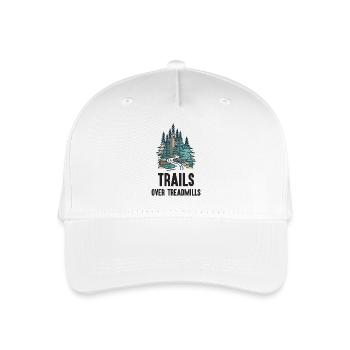 Trailrunning - Trails über Laufbänder - Kinder Bio Basecap - Weiß - Vorne