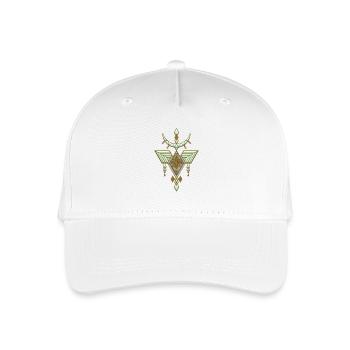 Elegantes abstraktes Design in Gold und sanftem Grün - Kinder Bio Basecap - Weiß - Vorne