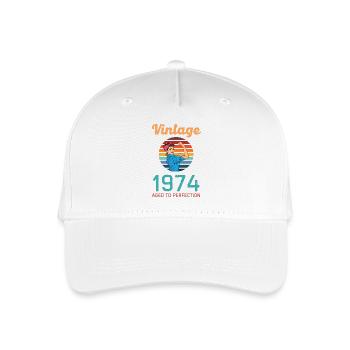 Jahrgang 1974 - Kinder Bio Basecap - Weiß - Vorne
