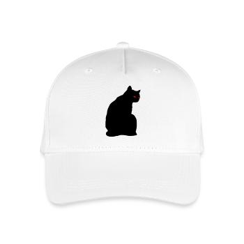 Schwarze Katze - Kinder Bio Basecap - Weiß - Vorne