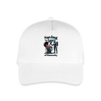 Saving humanity - Organic Kids’ Baseball Cap - white - Front