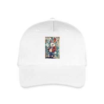 Graffiti Hase Hoodie - Kinder Bio Basecap - Weiß - Vorne