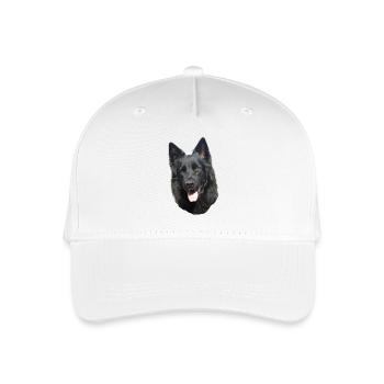 schwarzer Schäferhund Kopf - Kinder Bio Basecap - Weiß - Vorne