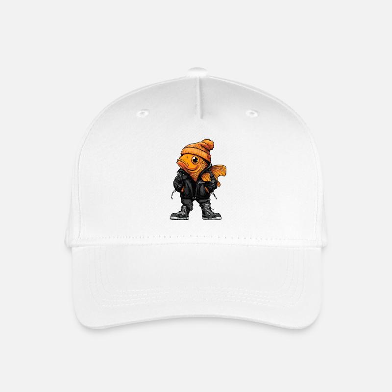 Goldfisch Lustig Winter - Kinder Bio Basecap - Weiß