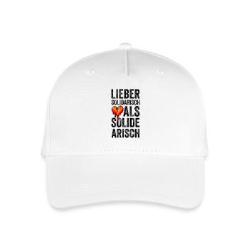 LIEBER SOLIDARISCH - Kinder Bio Basecap - Weiß - Vorne
