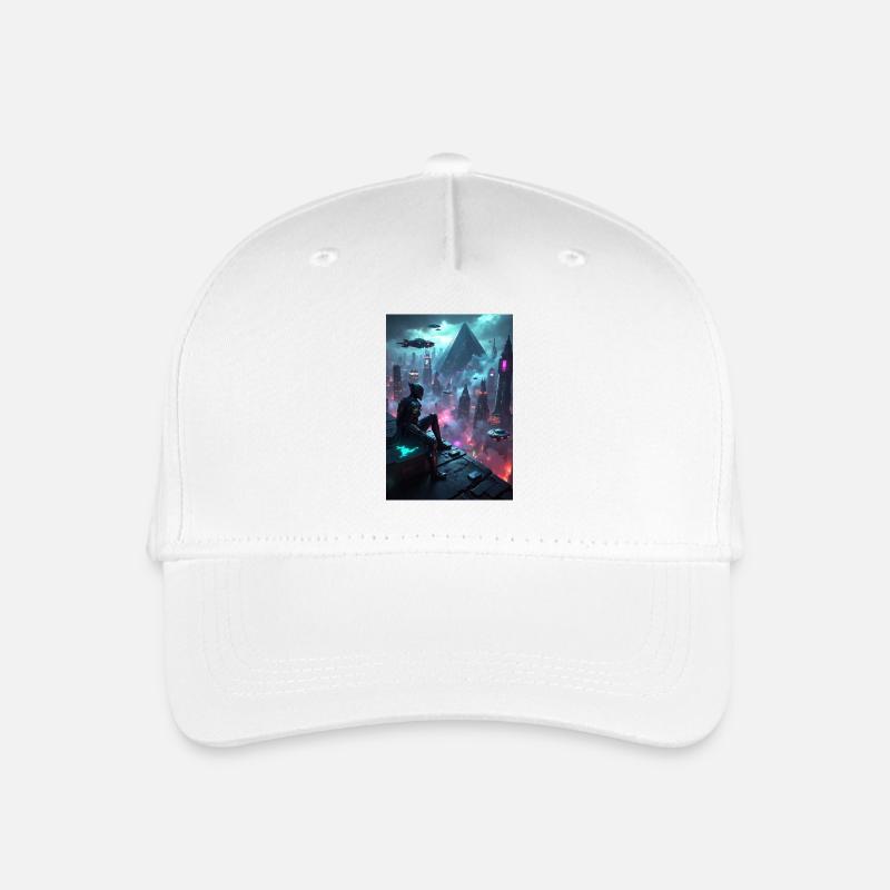 Cyberpunk-Grafiken. - Kinder Bio Basecap - Weiß