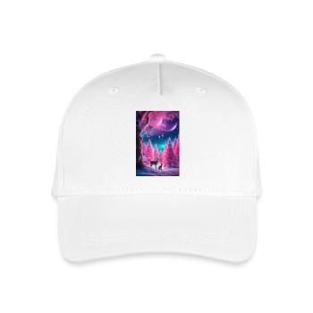 Neon-Winterhirsch-Traum - Kinder Bio Basecap - Weiß - Vorne