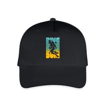 Diving diver scuba silhouette - Organic Kids’ Baseball Cap - black - Front