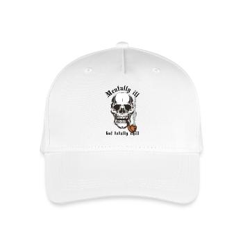 Malade mental mais totalement détendu – Skull Pipe - Casquette de baseball bio Enfant - blanc - Devant