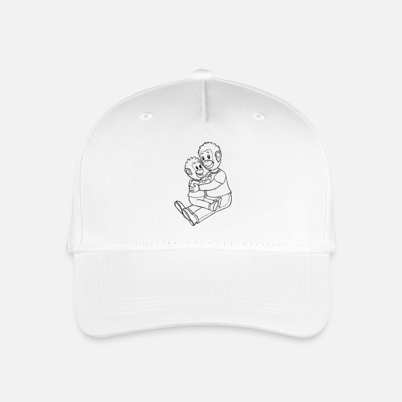 Mama Kind Schimpanse - Kinder Bio Basecap - Weiß