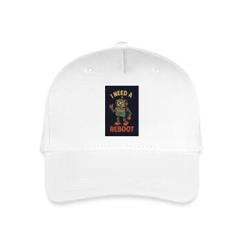 Reboot retro AI robot - Organic Kids’ Baseball Cap - white - Front