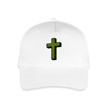 Wooden Cross Icon - Organic Kids’ Baseball Cap - white - Front
