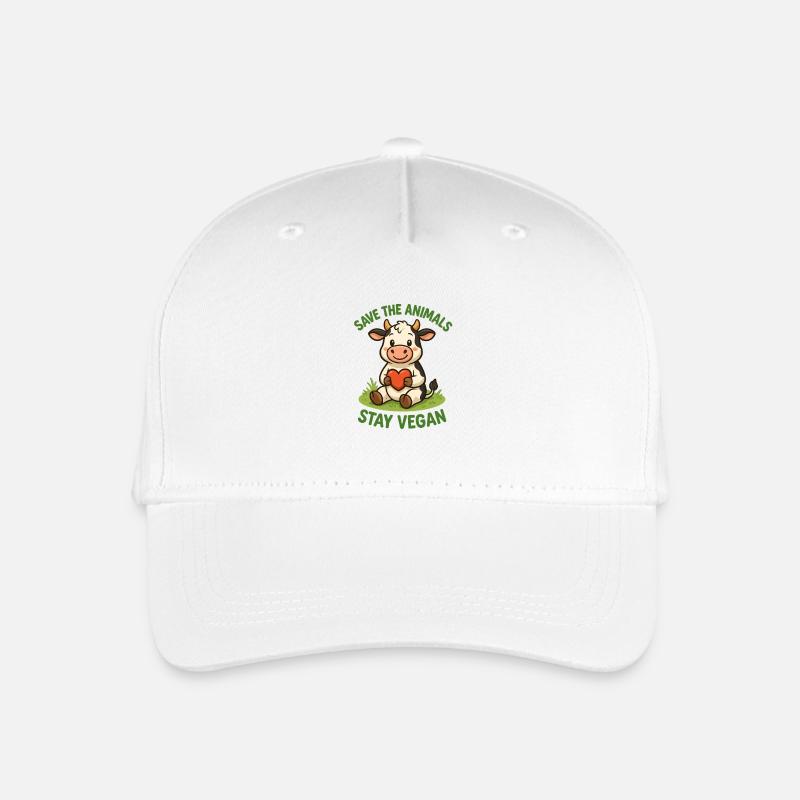 Save the Animals Stay Vegan - Kinder Bio Basecap - Weiß