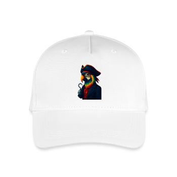 WPAP Stil Tiere - Papagei Pirat mit Piratenhut - Kinder Bio Basecap - Weiß - Vorne