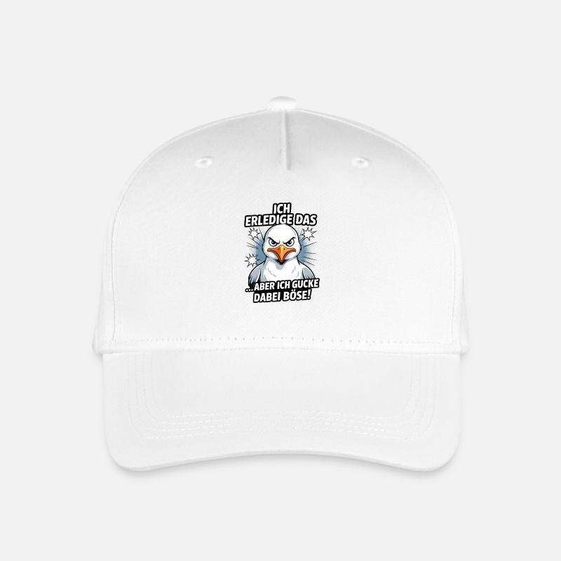 Ich mach das aber ich gucke dabei böse Möwe - Kinder Bio Basecap - Weiß