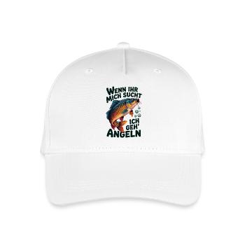 Wenn Ihr mich sucht - ich geh Angeln - Kinder Bio Basecap - Weiß - Vorne