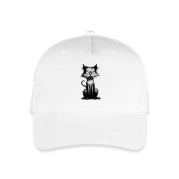 Funny Silly Cat - Organic Kids’ Baseball Cap - white - Front