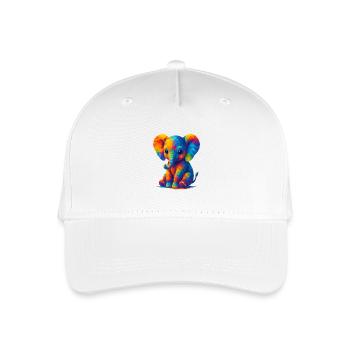 WPAP Polygon Kawaii Style Baby Elephant - Organic Kids’ Baseball Cap - white - Front