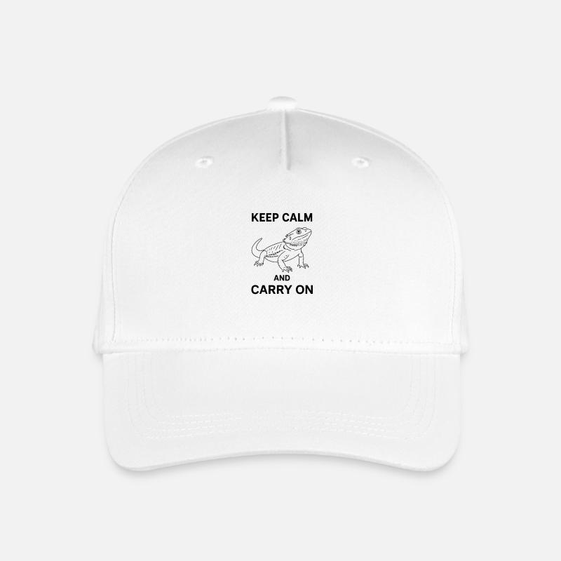 Gecko Keep Calm And Carry On - Kinder Bio Basecap - Weiß