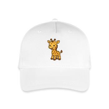 Süßer Giraffenfreund Kindermotiv - Kinder Bio Basecap - Weiß - Vorne