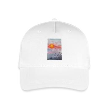 Sunset Over Meadow Wildflowers Grass Wheat - Organic Kids’ Baseball Cap - white - Front